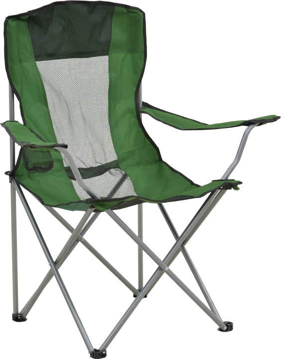 Karrige për plazh e kamping, metal, material i papërshkueshëm nga uji, ngjyrë kaki e zezë, 55x55x95cm