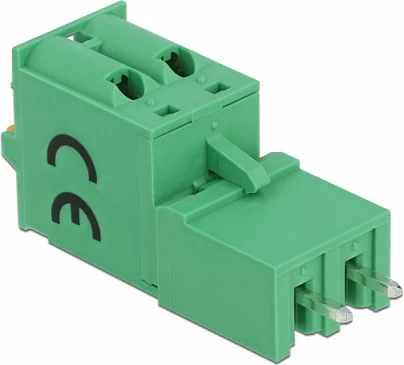 Terminal block set DeLOCK për PCB 2-pin, pitch 5.08 mm, vertikal, jeshil