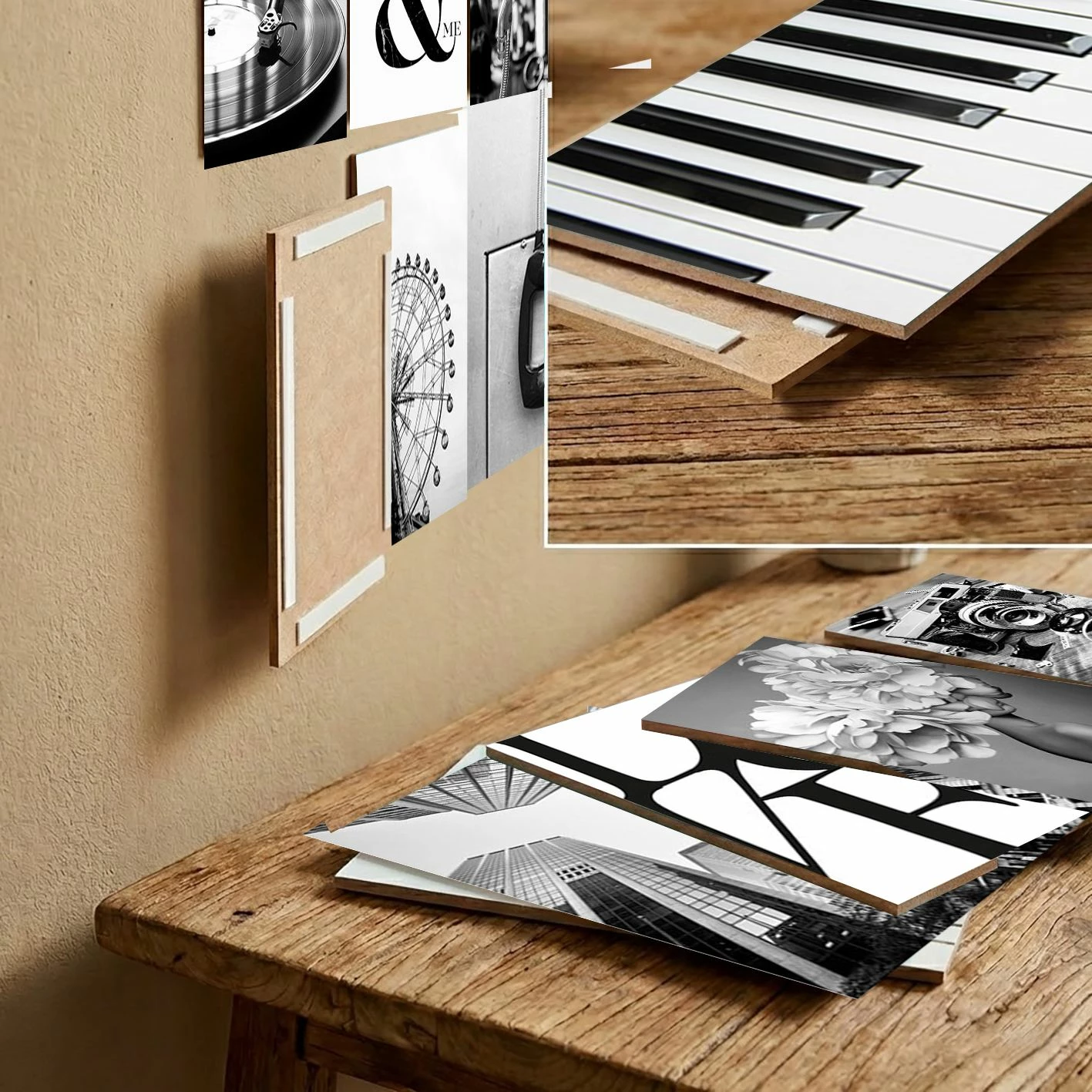 Piktura dekorative MDF (12 copë), Wallity, 12MDF16YS