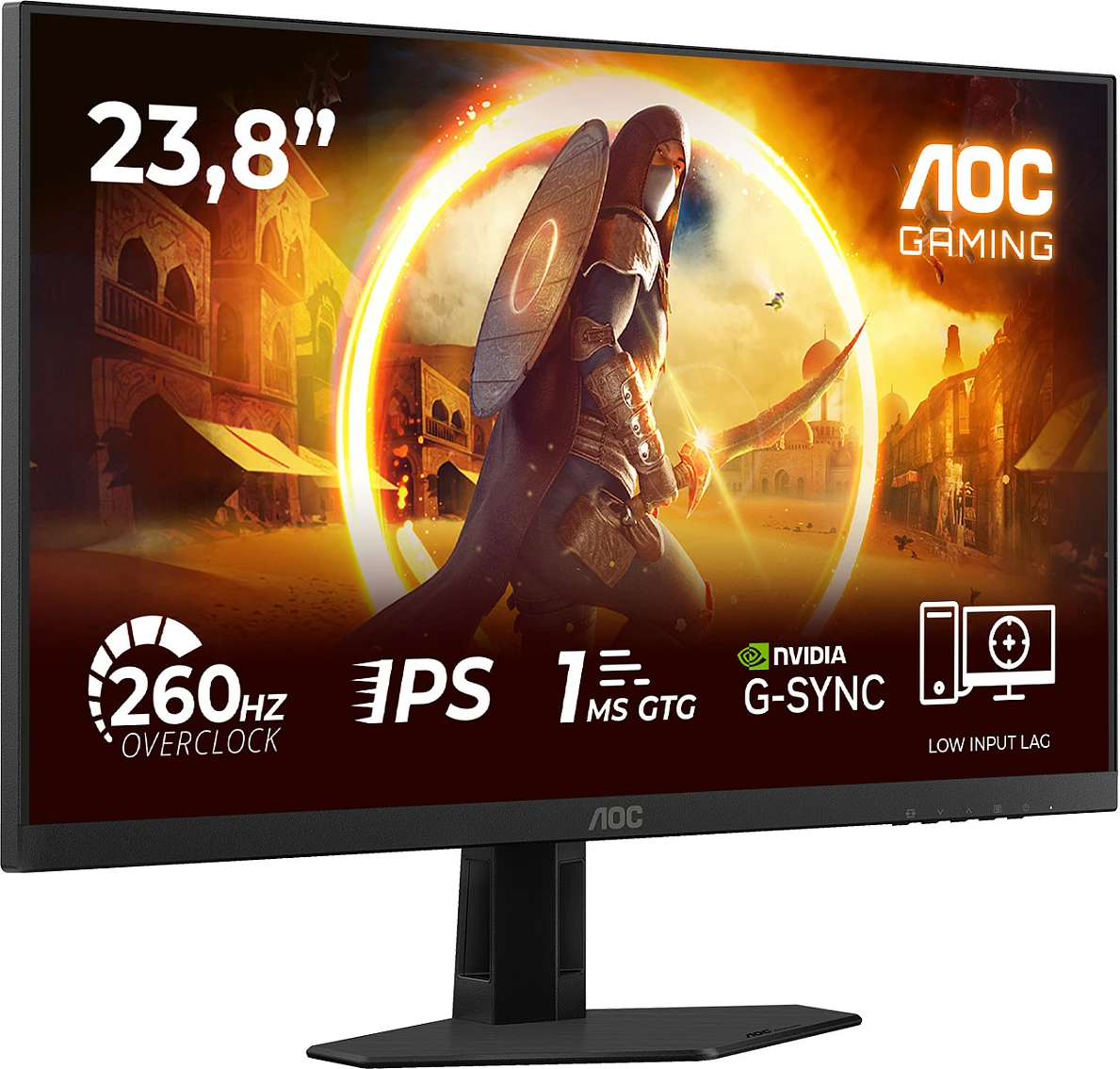 Monitor gaming AOC 24G4ZRE, 23.8" IPS, FHD 260Hz, 1ms, G-SYNC, i zi