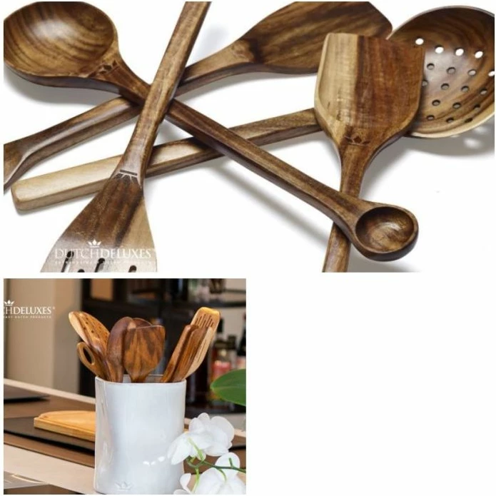 Set veglash gatimi druri BRABANTIA 555084, druri akacie, kafe natyrale, set 8 copë
