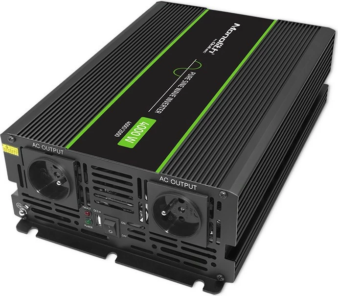 Konvertues voltazhi Qoltec Monolith 51939, 2000W/4000W, 24V në 230V, grafit