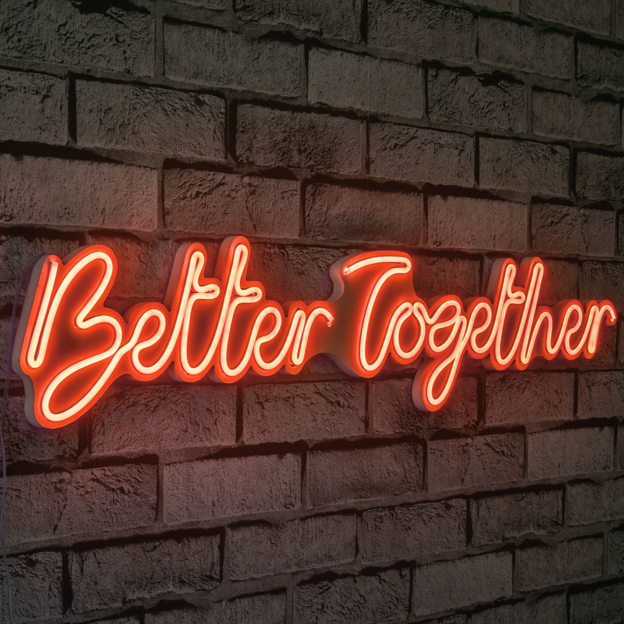 Dekor dritash LED plastike, 'Better Together', ngjyrë e kuqe