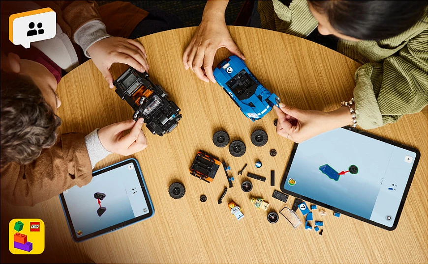 Set ndërtimi LEGO Speed Champions 77264 Jaguar F-Type Project 7 & Land Rover Classic Defender, 740 copë, 10+, blu/zi