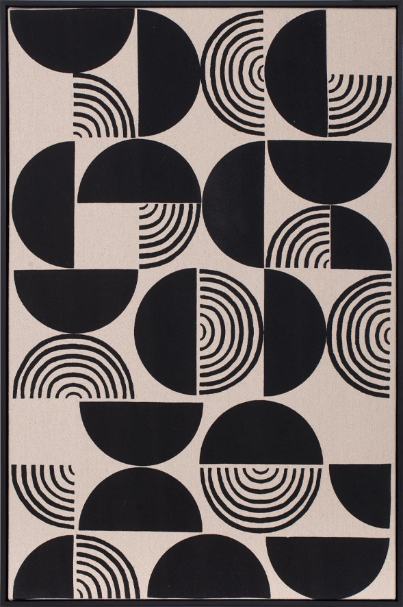 Pikturë dekorative Positive Vibes, liri, kornizë druri e zezë, 60x90x4 cm