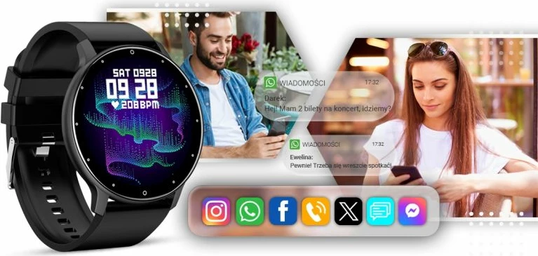 Smartwatch Giewont për meshkuj, e zezë
