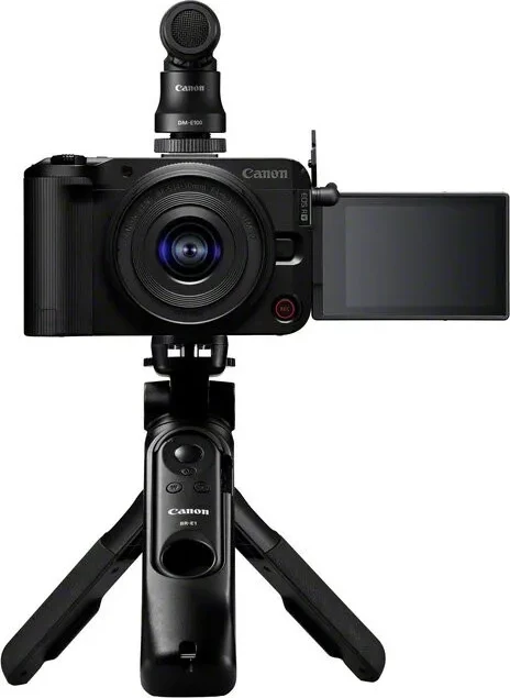 Kamerë pa pasqyrë Canon EOS R50 V me objektiv RF-S 14-30mm F4-6.3 IS STM PZ, tripod, e zezë