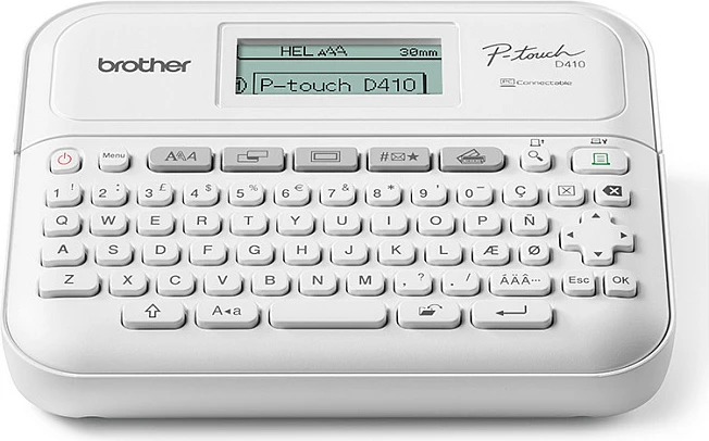 Printer etiketash Brother P-touch PT-D410VP, QWERTY, TZe, 180x180 DPI, me kabllo, i bardhë