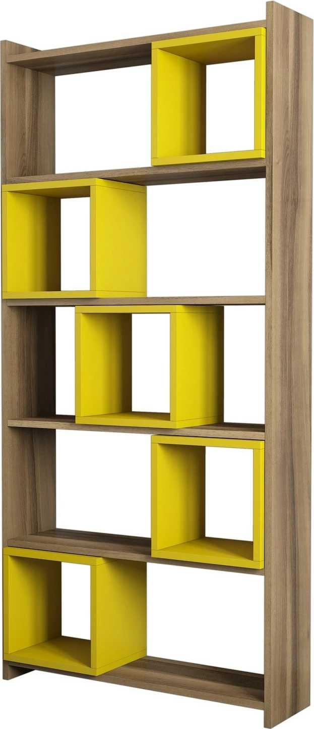Raft librash Hanah Home, kuti, ngjyrë arre dhe e verdhë