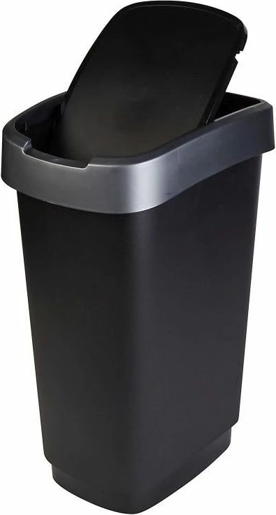 Kosh mbeturinash Rotho Twist 50L me kapak të pjerrët për selektim, 1754508850, gri