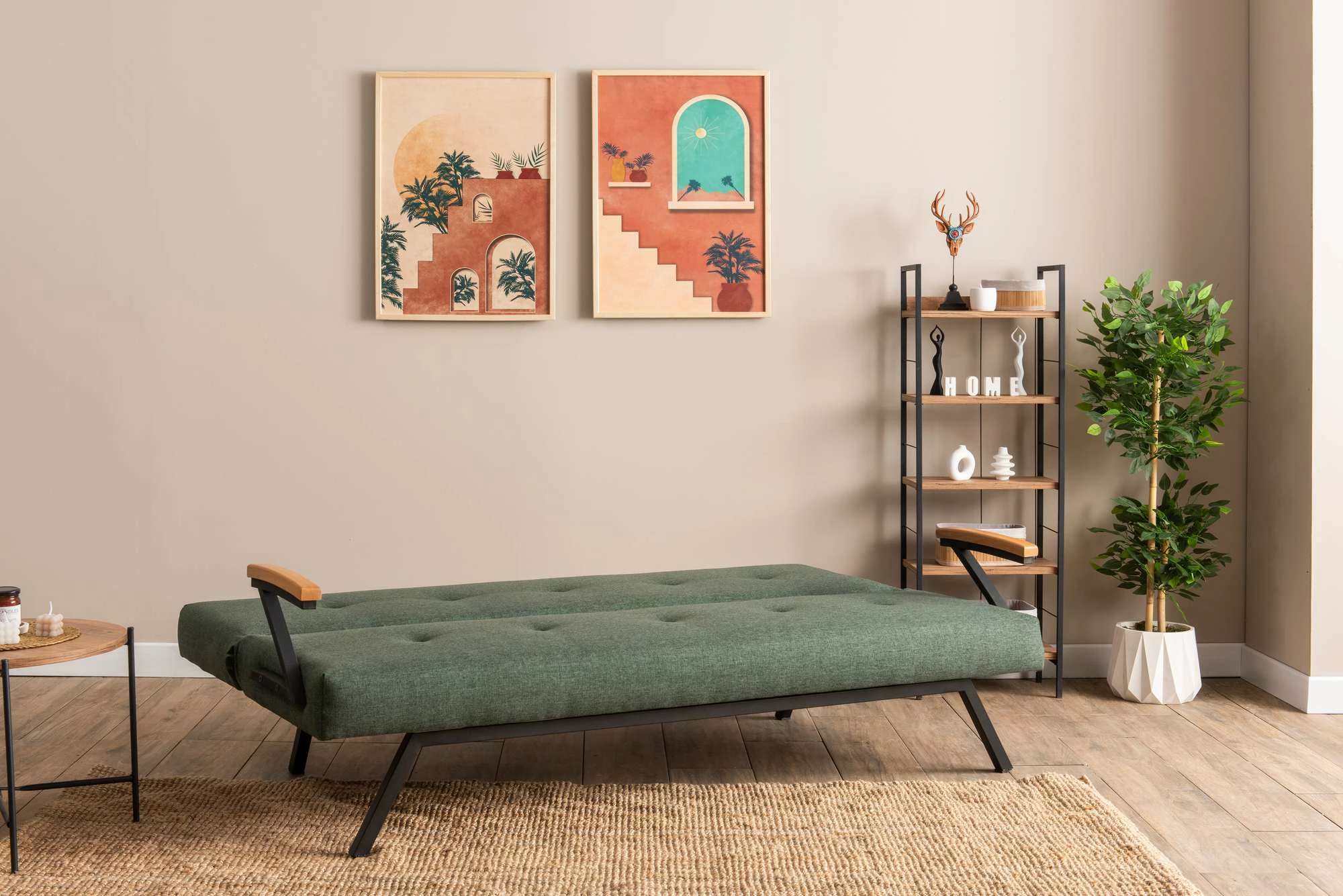 Divan-krevat 3 vende, Atelier del Sofa, Zven, ngjyrë e gjelbër