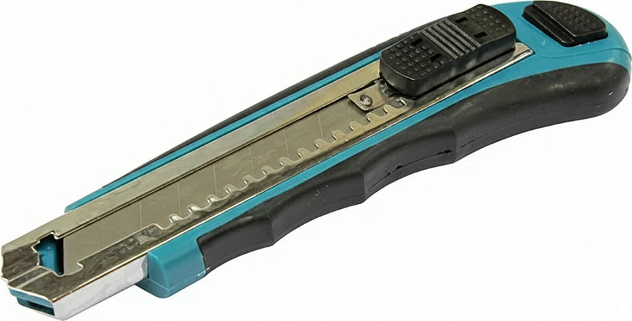 Thikë prerëse me teh të thyeshëm Makita D-65713, me 8 tehe rezervë, blu/zi