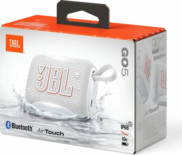 Altoparlant portativ Bluetooth JBL Go 5, IP68, 10 orë, USB-C, 4.8W, i bardhë