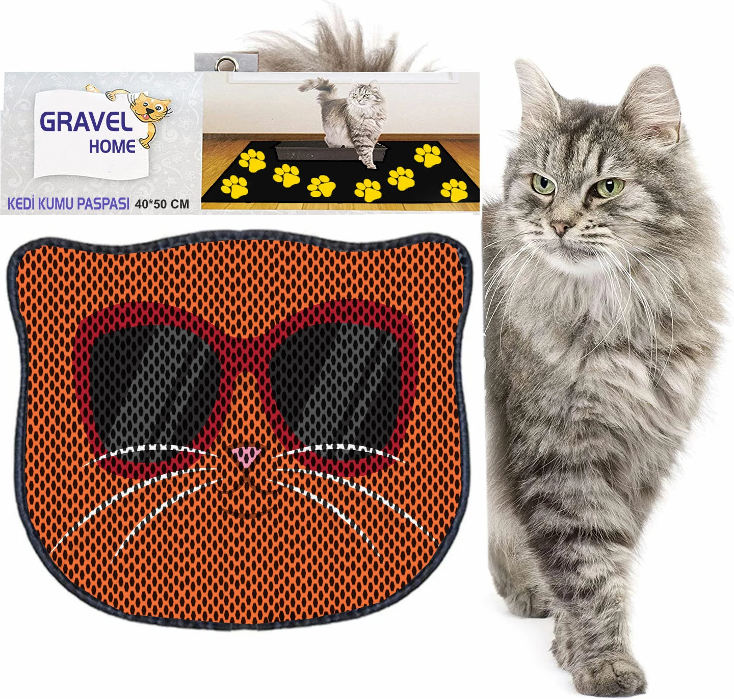 Tapet për rërë mace, shumëngjyrësh, Paws & Whiskers, Kdkafa0234