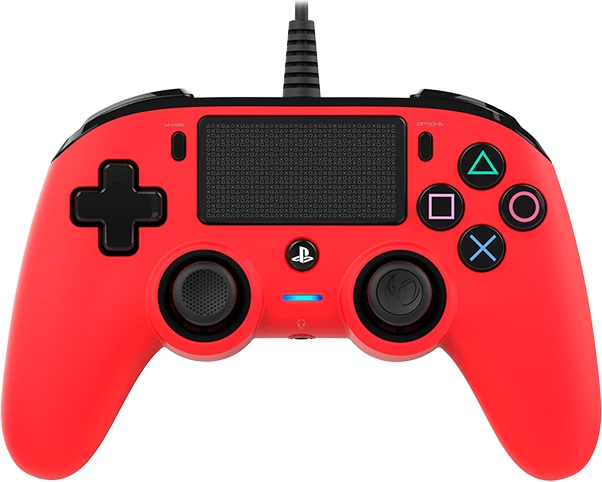 Kontroller lojërash me kabllo Nacon për PS4, 3 m, me dridhje dhe jack 3.5 mm, e kuqe