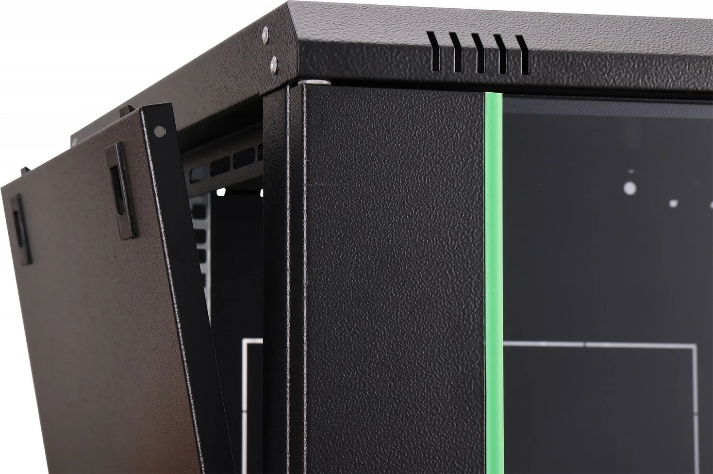 Kabinë rrjeti murale 19" 7U, Digitus DN-37103, 385x600x600mm, 4 shina të rregullueshme, derë xhami, IP20, 60kg, e zezë, e pamontuar