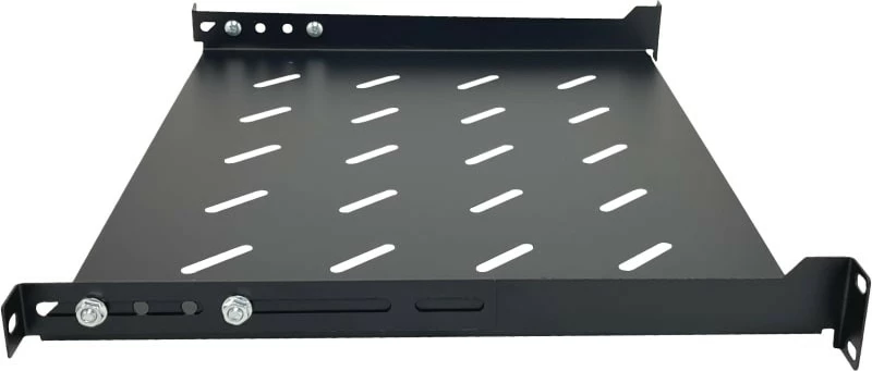 Raft fiks ALANTEC për kabinet 19", 1U, 350mm, i zi