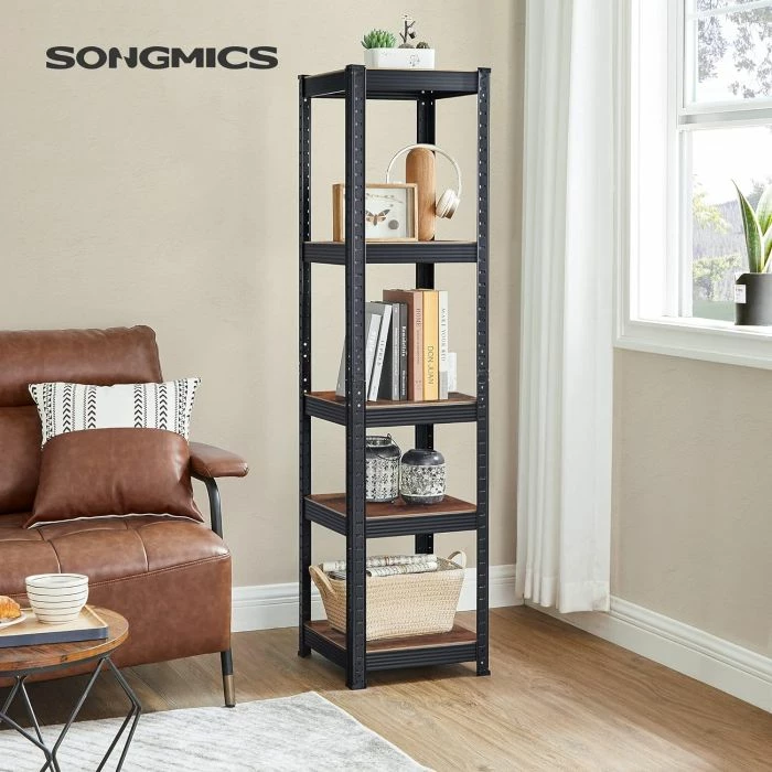 Raft librash dhe magazinimi SONGMICS GLR037B01, 5 rafte, 37x37x150 cm, kafe vintage/zi