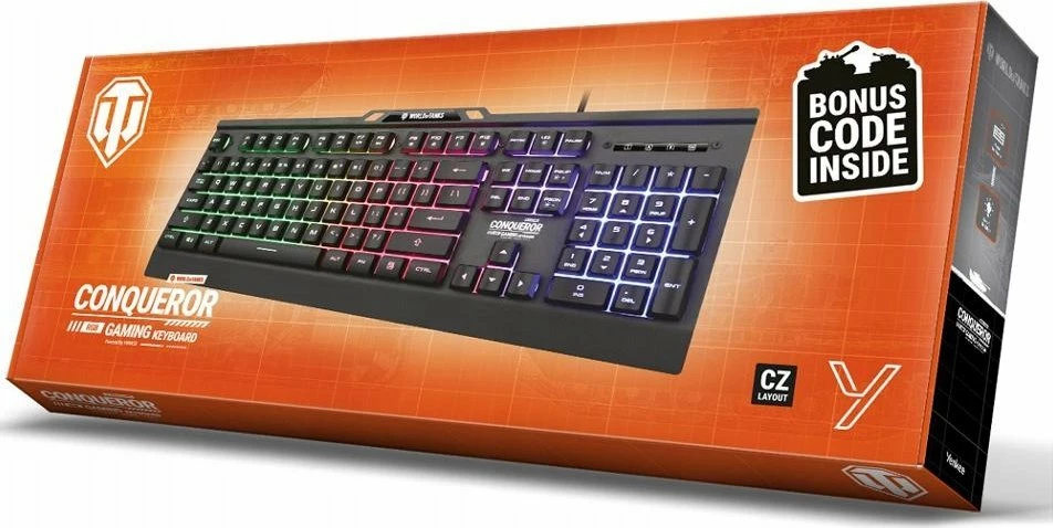 Tastierë gaming Yenkee Conqueror WT200, 100%, RGB, USB, e zezë