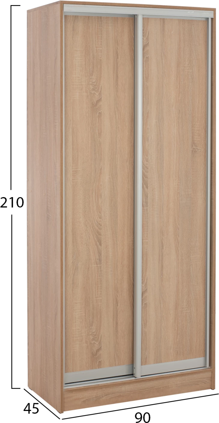 Dollap me dy dyer, ngjyrë lisi, FH2436.01, 90x45x210 cm