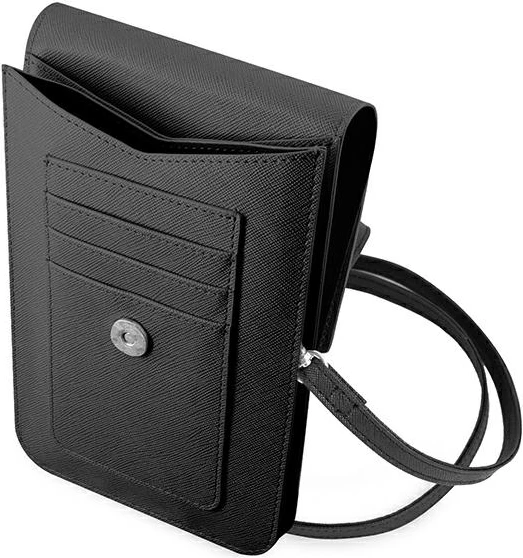 Çantë smartphone Guess Saffiano Triangle, e zezë