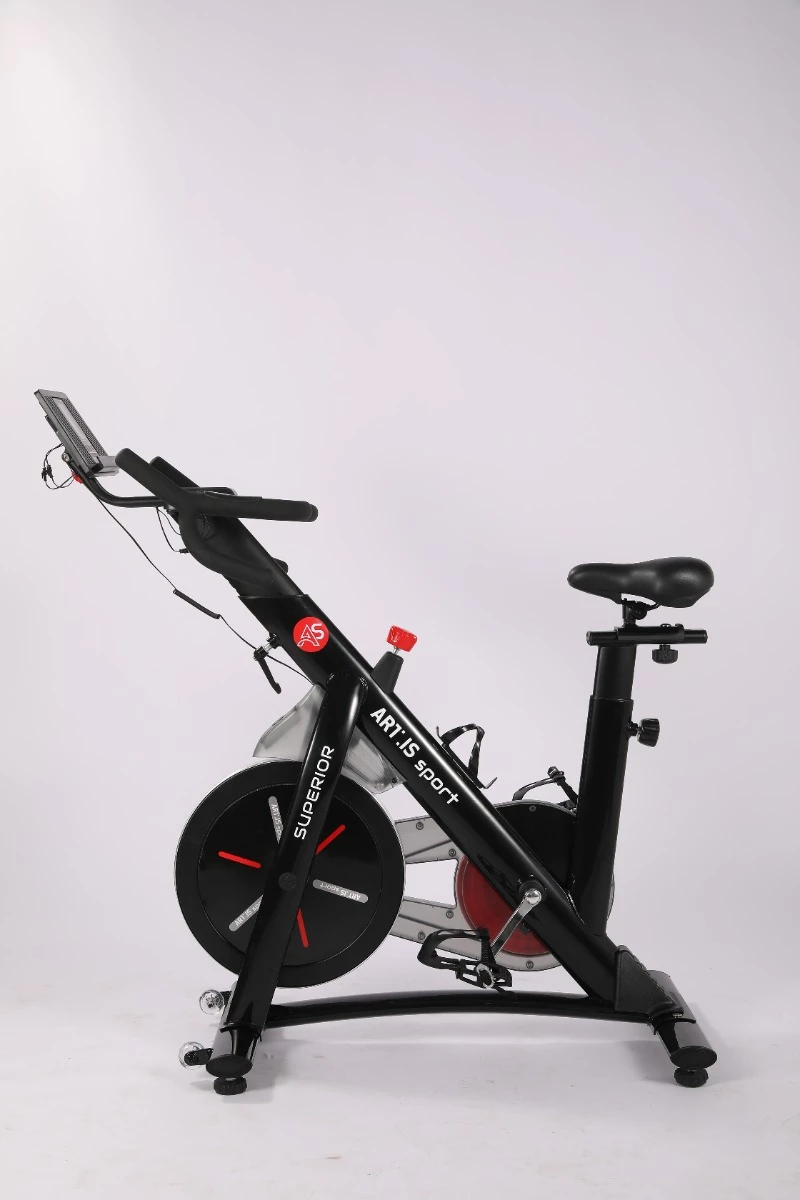 biçikletë statike indoor ART.IS sport Superior AS2 (AS8718), volant 8 kg, Bluetooth Kinomap/Zwift, deri 120 kg, e zezë/kuqe