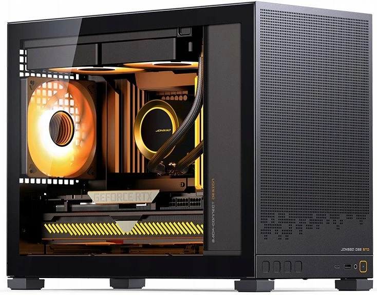 Kasë Jonsbo D32 STD Mini Tower Micro-ATX/Mini-ITX, me xham të kalitur, ARGB, e zezë