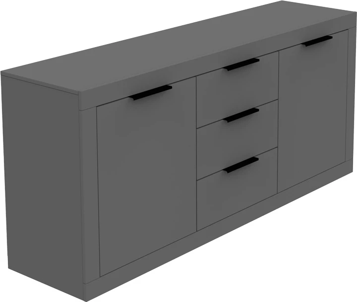 Bufe Doha, ngjyrë gri e errët, 180x45x80.5cm