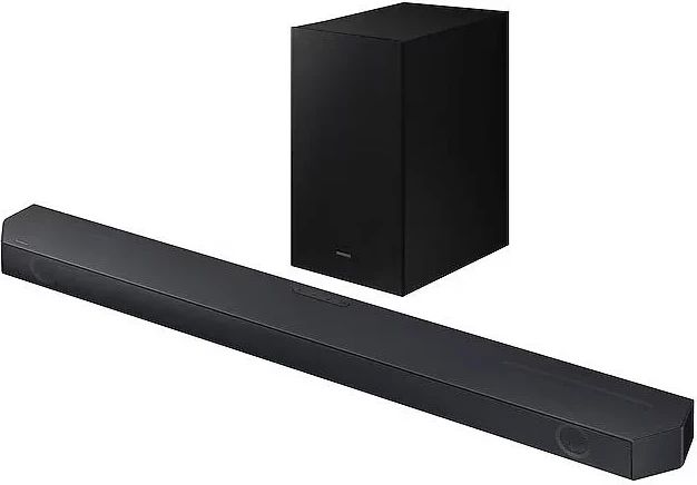 Soundbar, Samsung HW-Q600C, 3.1.2 kanale, Dolby Atmos & DTS:X, subwoofer pa kabllo, e zezë
