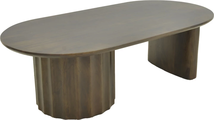 Tavolinë kafeje Flute, dru mango masiv, ngjyrë wenge, 130x65x40cm