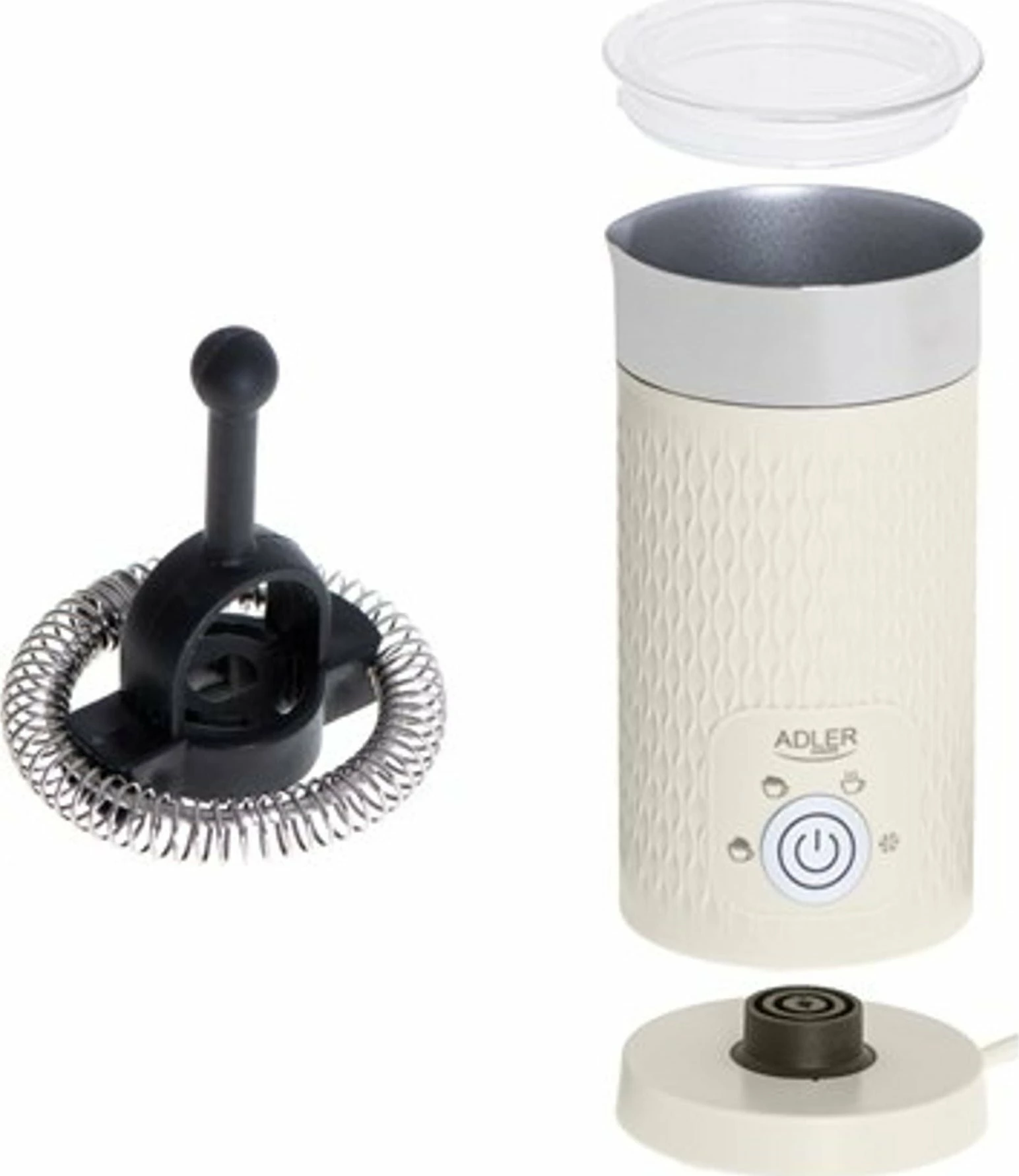 Shkumëzues qumështi Adler AD 4495 500W, me ngrohje, 300 ml/130 ml, krem