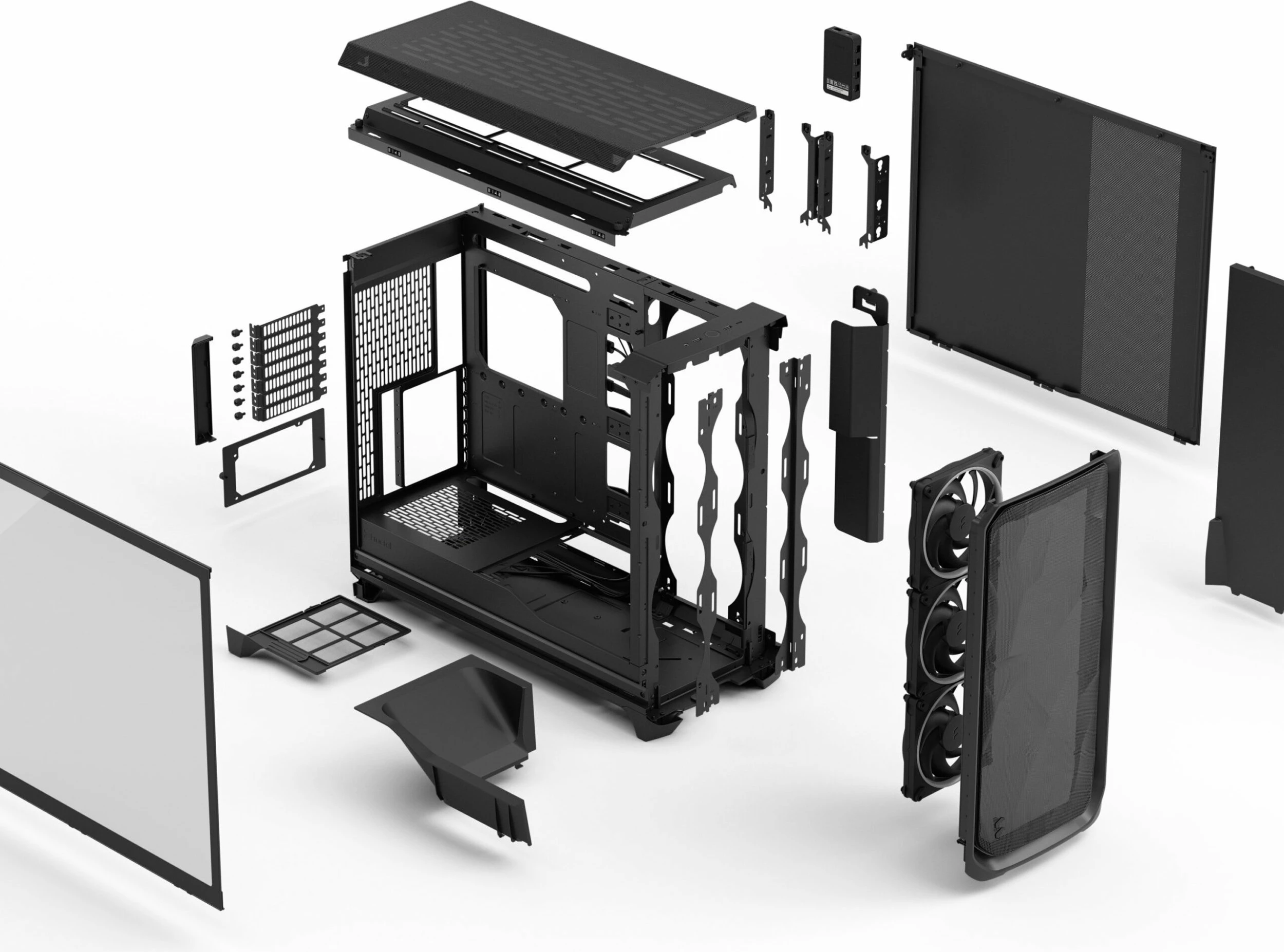 Kasë Fractal Design Meshify 3 XL Ambience Pro ARGB, Midi Tower, E-ATX/ATX, USB-C, pa furnizim rryme, e zezë