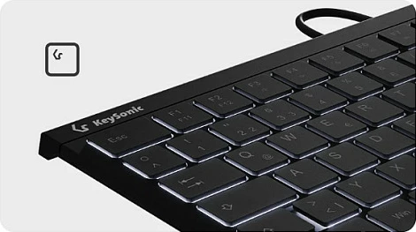 Tastierë KeySonic KSK-5011ELC, QWERTZ, LED, USB, e zezë