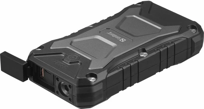 Powerbank SANDBERG Survivor 420-92 20000mAh PD 30W me karikim pa kabllo Qi, e zezë, set me rrip & kabllo USB-C