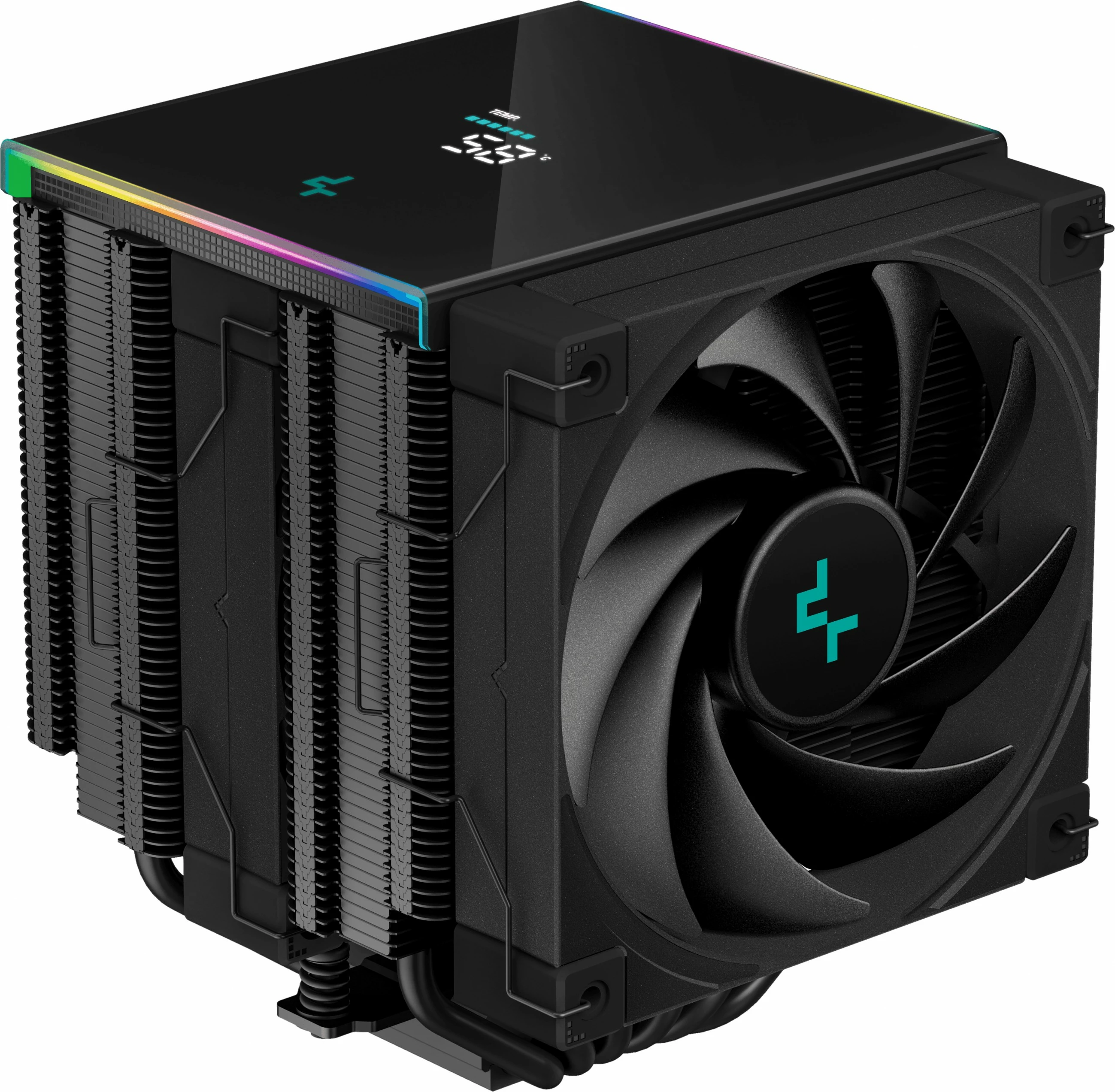 Ftohës ajri DeepCool AK620 DIGITAL, 2 ventilatorë 12cm, ekran digjital, ARGB, i zi
