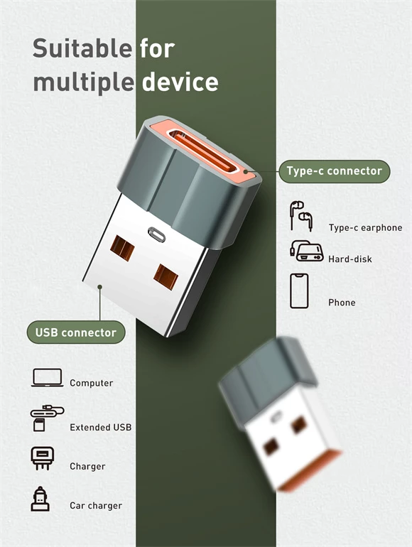 Adapter OTG LDNIO LC150 USB-A në USB-C, USB 3.0, gri