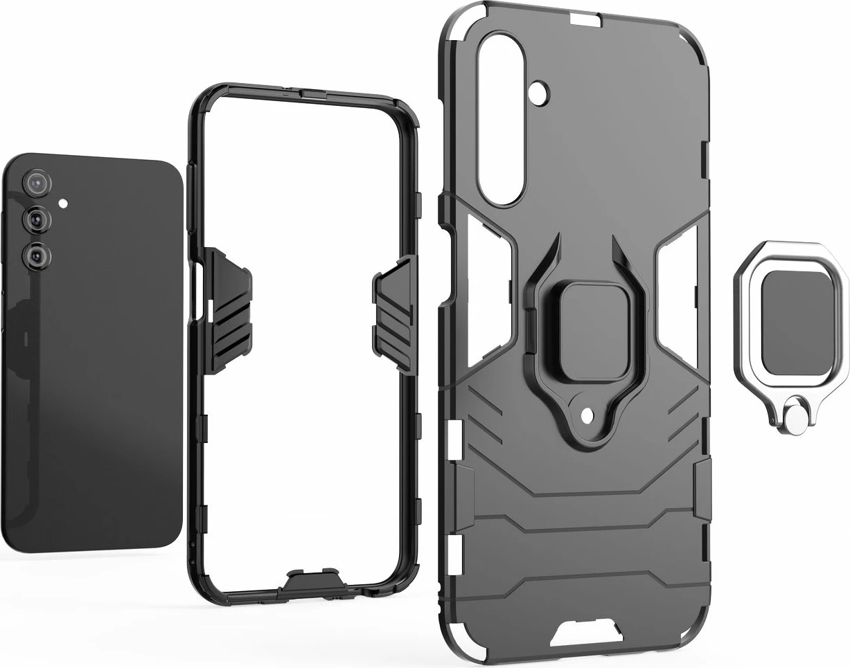 Mbështjellës Hurtel Ring Armor për Samsung Galaxy A24 4G, me unazë, i zi