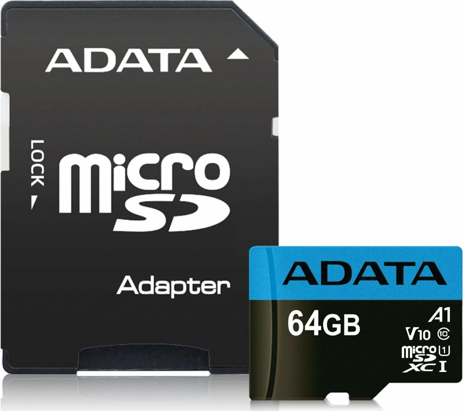 Kartelë memorie microSDXC ADATA Premier 64GB Class 10 UHS-I/U1 A1 V10, me adapter SD