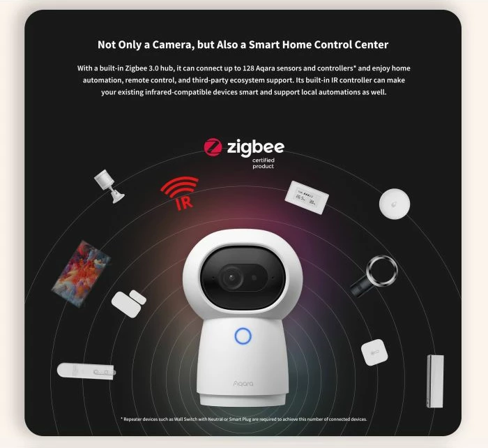 Kamerë IP smart me hub Aqara Camera Hub G3 2K (1296p), Zigbee 3.0, Wi‑Fi, pan/tilt 360°, e bardhë 2