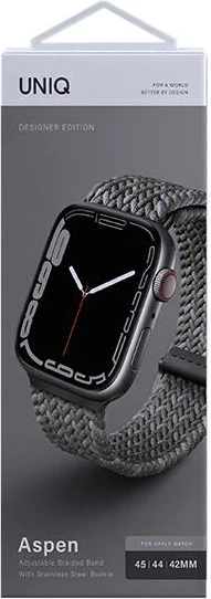 Rrip Uniq Aspen për Apple Watch 42/44/45mm, Gri