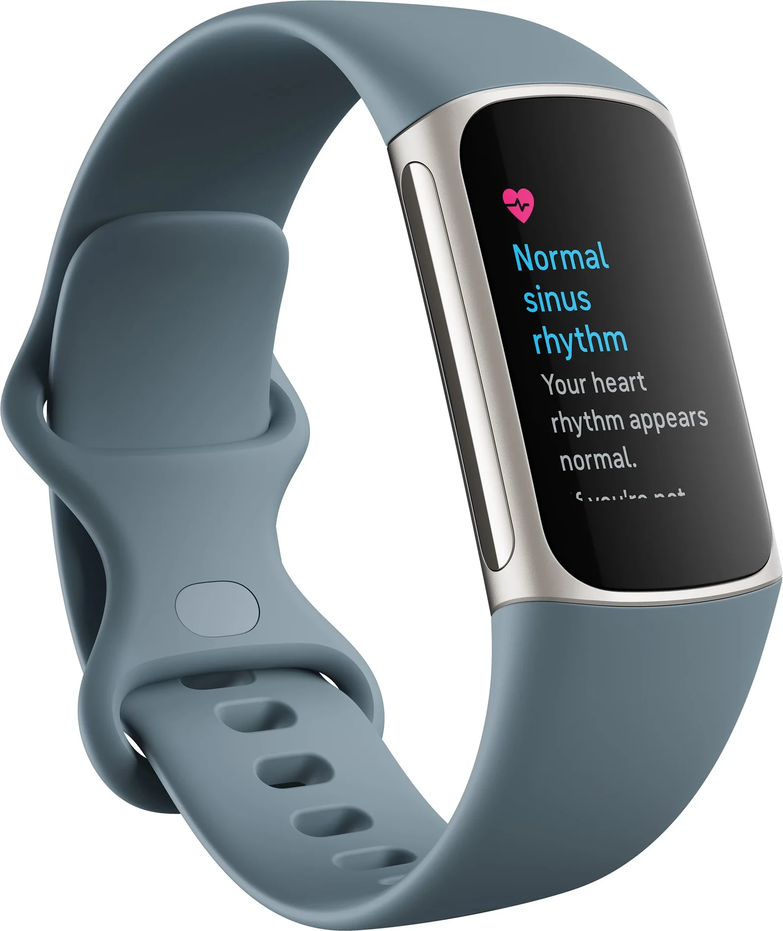 Smartwatch Fitbit Charge 5 FB421SRBU me GPS, NFC, SpO2, rezistent në ujë 50m, bateri deri 7 ditë, Platinum/Mineral Blue