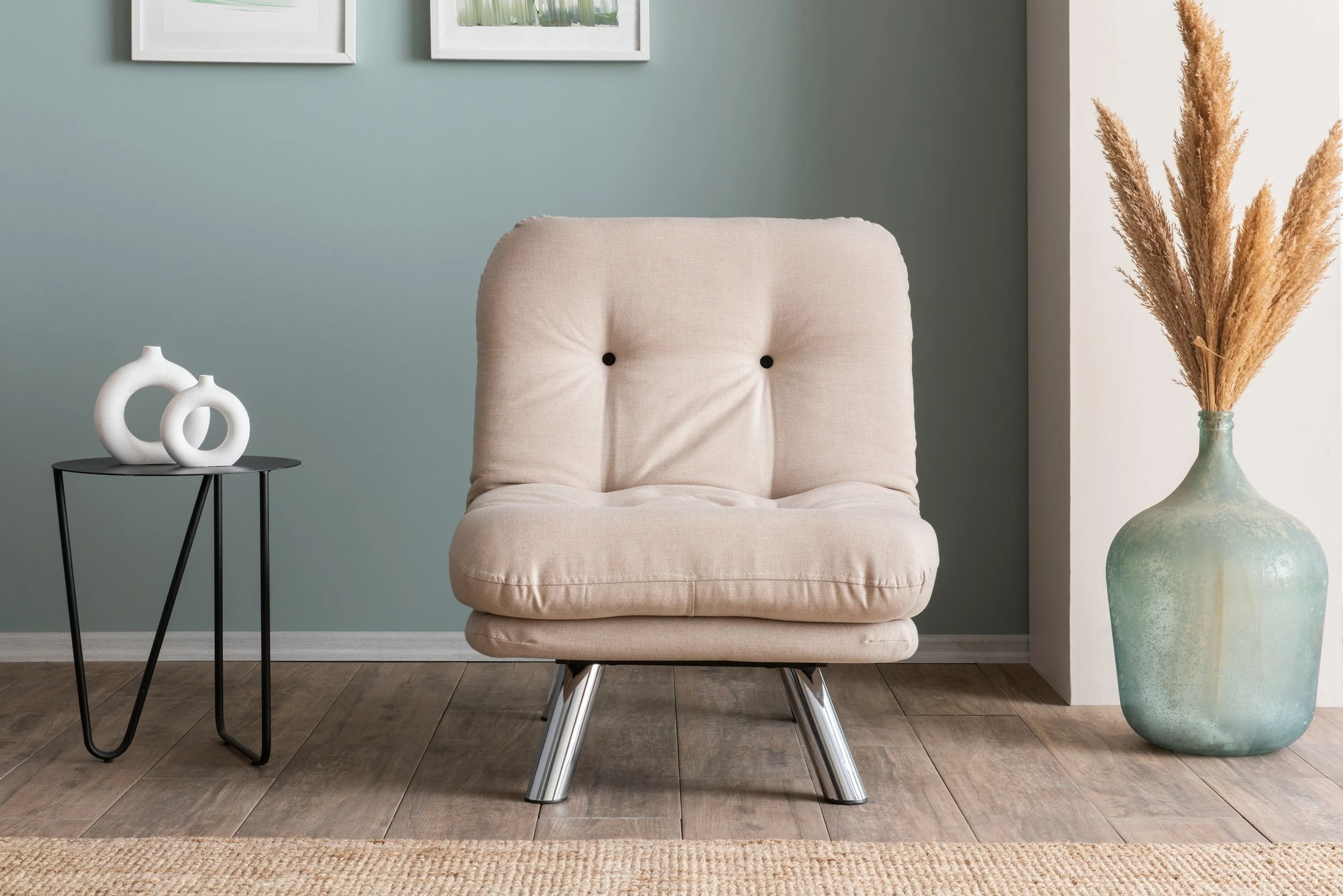 Krevat-karrige një vendësh, Atelier del Sofa, Misa Small Solo v2, krem