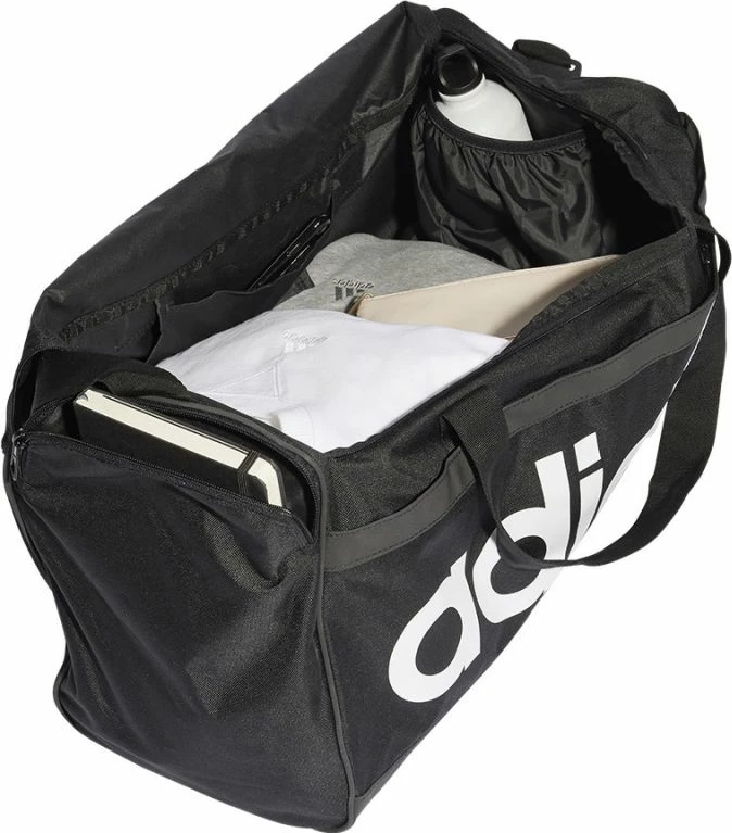 Cantë sportive adidas Linear Duffel M, e zezë [Ngjyra: E zezë]