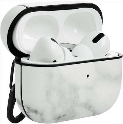 Mbështjellës për AirPods TerraTec AirBox Pro Marmor, polikarbonat (PC), gri/bardhë