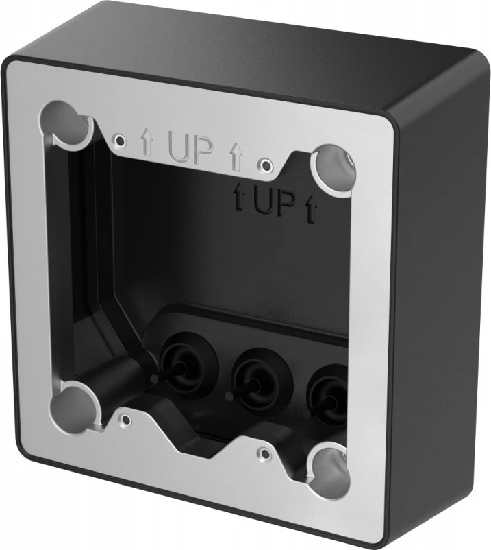 Kutia montuese sipërfaqësore Axis 02066-001, Alumini, Montim në mur, E zezë, Çelik inox