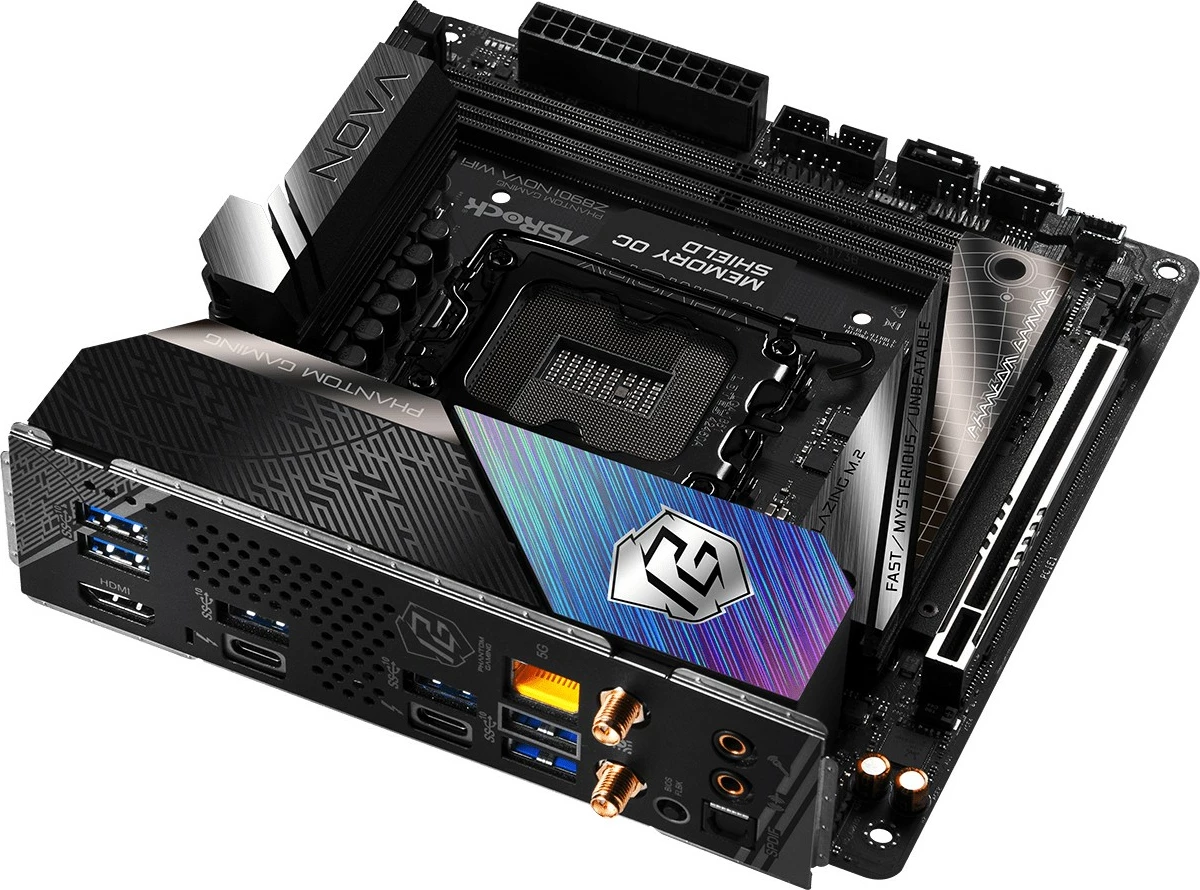 Pllakë amë ASRock Phantom Gaming Z890I Nova WiFi, LGA 1851, DDR5, Wi-Fi 7, Thunderbolt 4, mini ITX