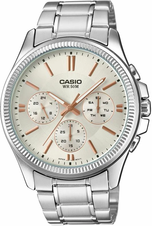 Orë dore për meshkuj CASIO, argjendtë