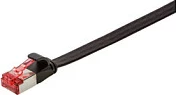 Kabllo rrjeti LogiLink SlimLine, Cat 6a, RJ-45 në RJ-45, 1 m, flat, e zezë