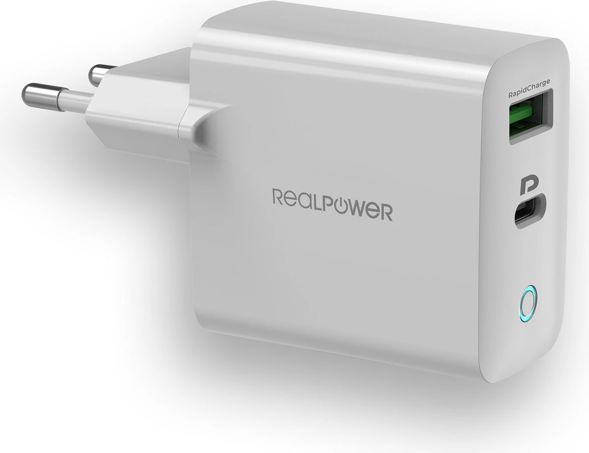 Powerbank RealPower PB-20000PD Pro Set, 20000mAh, USB-C PD 100W, Quick Charge 3.0, alumin/argjendi
