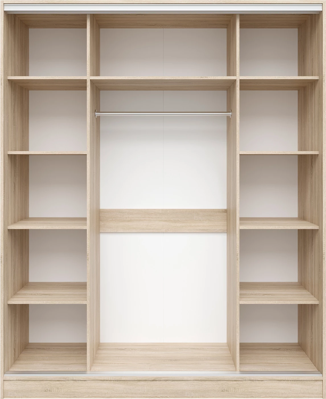 Garderobë me dyer rrëshqitëse, sonama, me pasqyrë, 3 dyer, FH2461.01, 183x60x220 cm